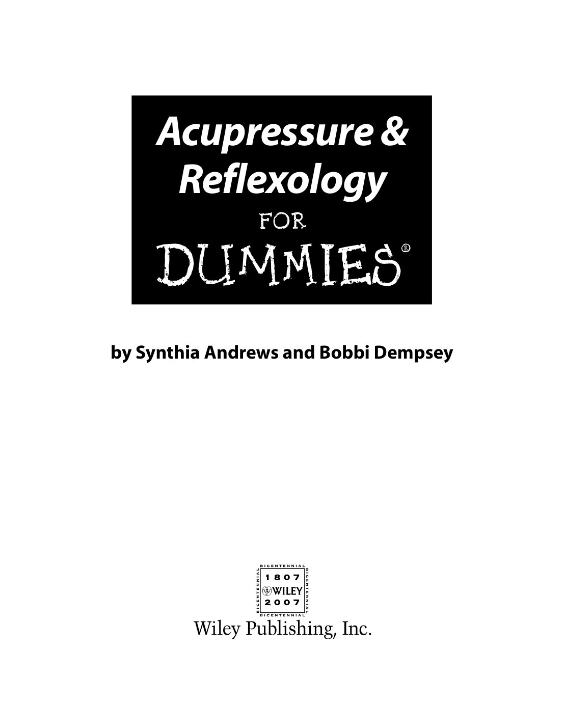 Acupressure & Reflexology For Dummies cover